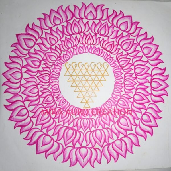 The Saraswati Yantra with lotus mandala pattern