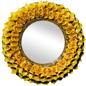 Handmade Dahlia Flower Themed Mirror