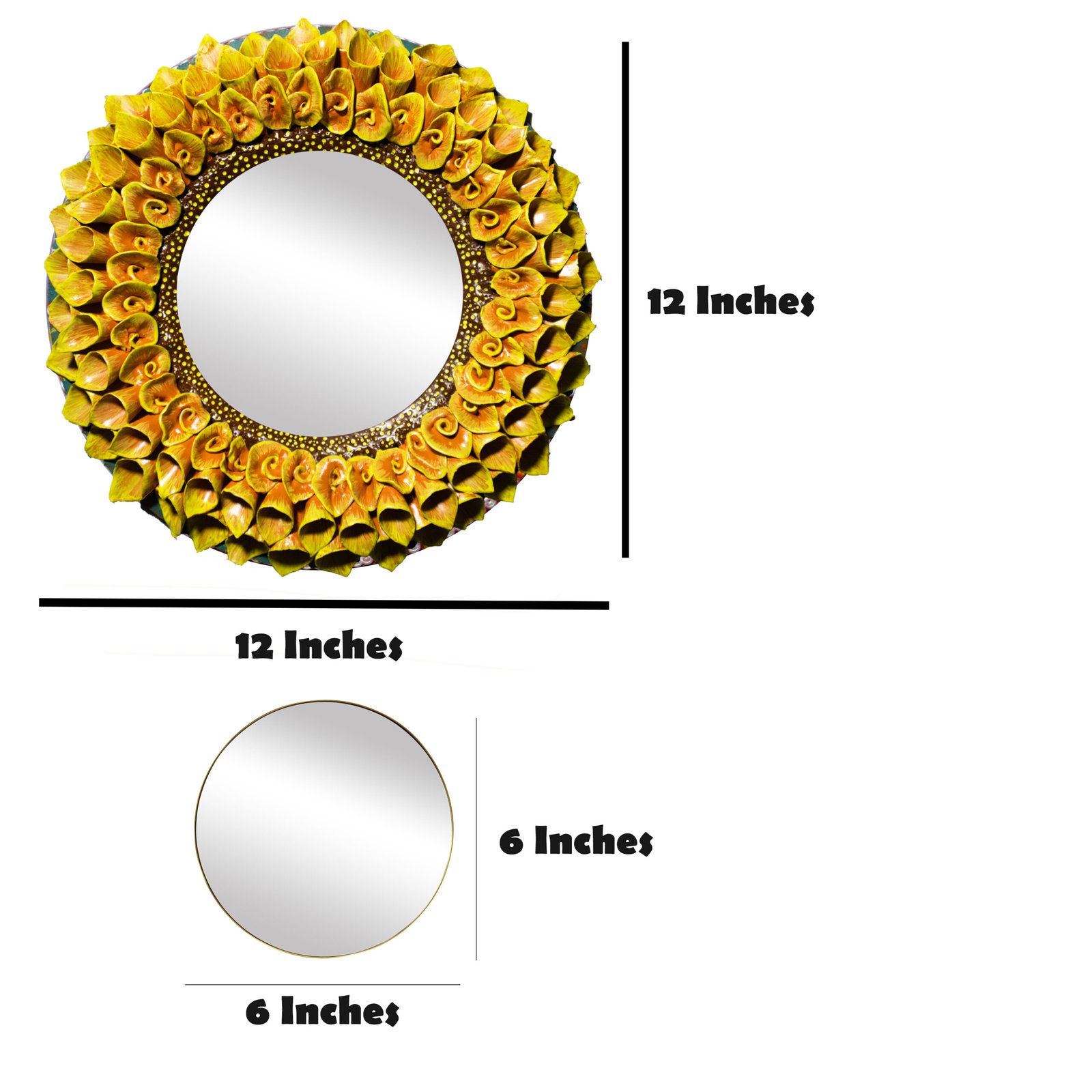 Handmade Dahlia Flower Themed Mirror - Image 4