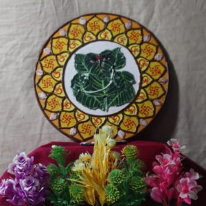 Sri Ganesh lippon art with modak swastik and omkar