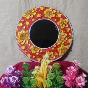Mirror lippon art with floral designs