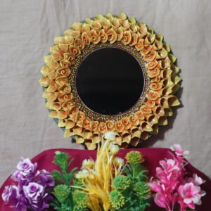 Handmade Dahlia Flower Themed Mirror